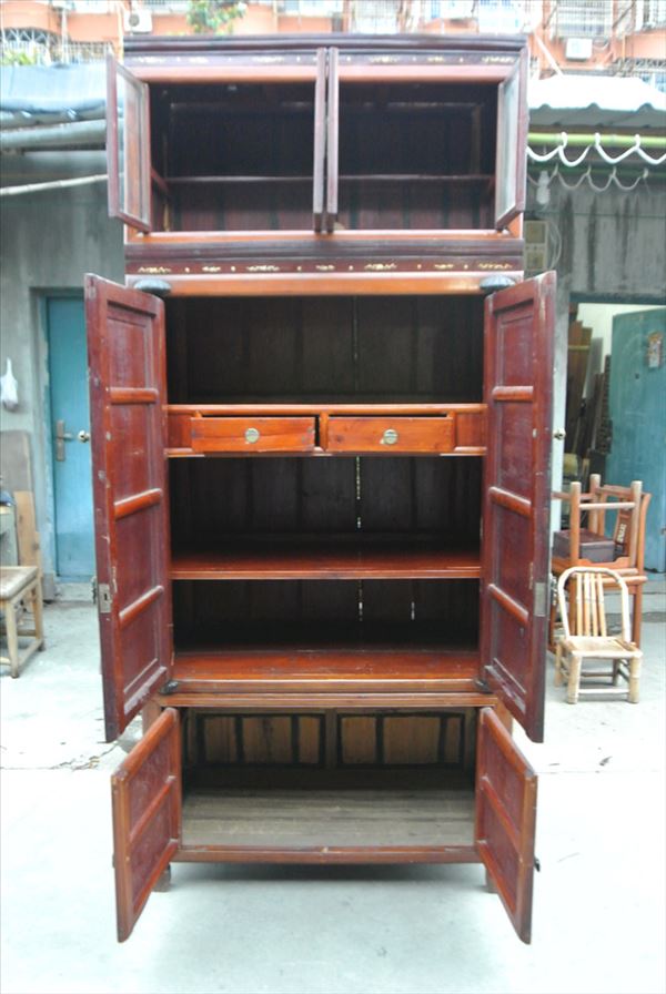 明清老家具/一只清代花梨木三节老书柜